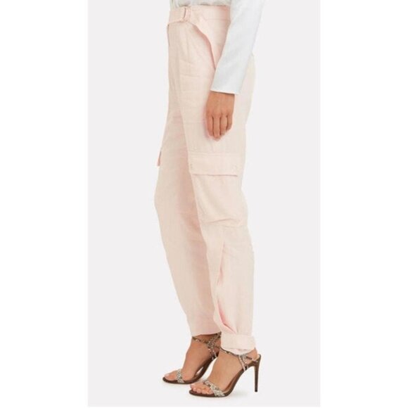 Jonathan Simkhai Light Pink Crepe Cargo Pants - Picture 2 of 12